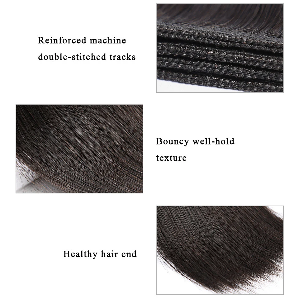 BAISI 12A Raw Hair Weave Peruvian Virgin Hair Straight - Image 4