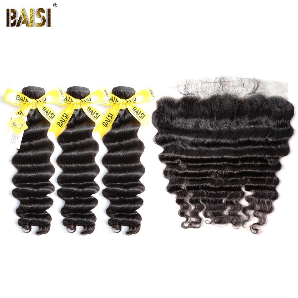BAISI 12A Raw Peruvian Natural Wave Bundles with Closure/Frontal - Image 5