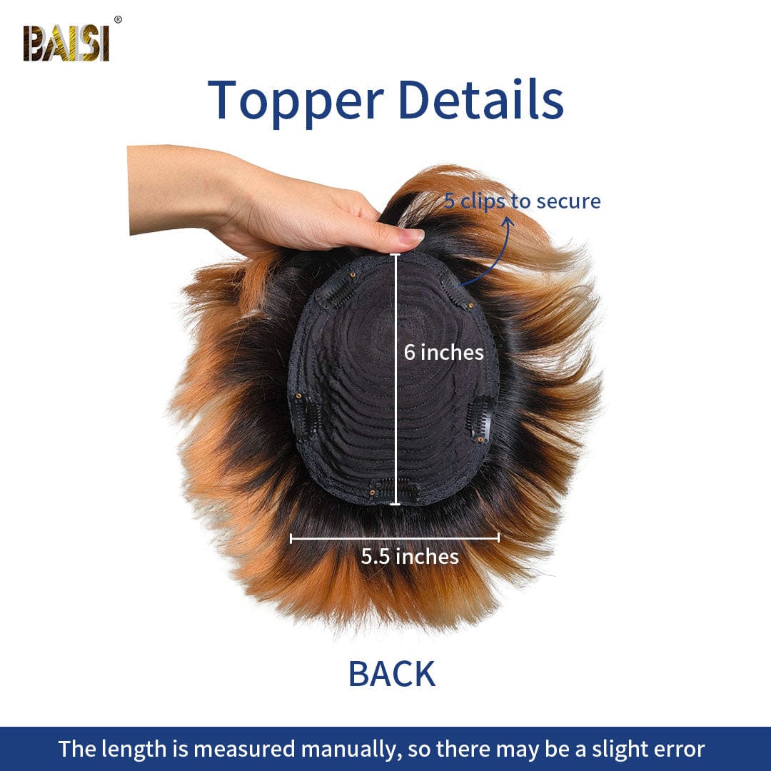 BAIS Cute Straight Partial Topper(Not A Wig) For Black Women - Image 4