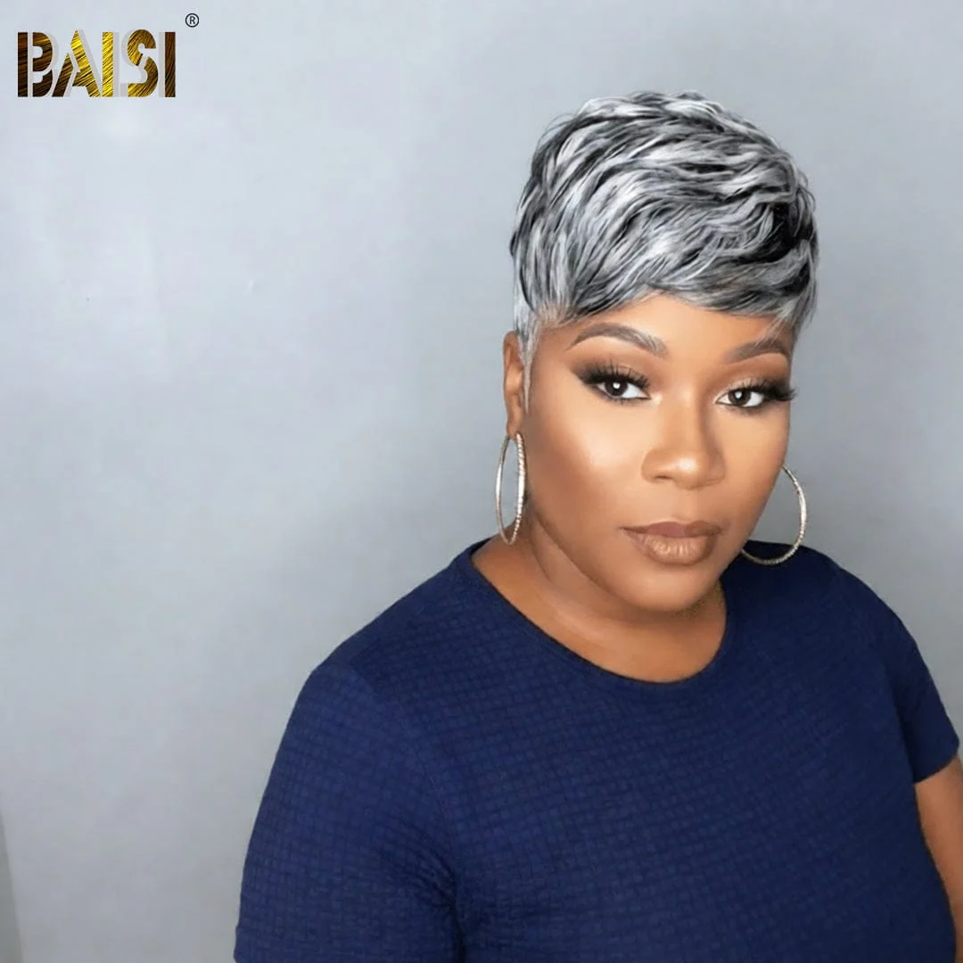 BAISI Pretty Side Part Salt And Pepper Partial Topper Not A Wig - Image 3