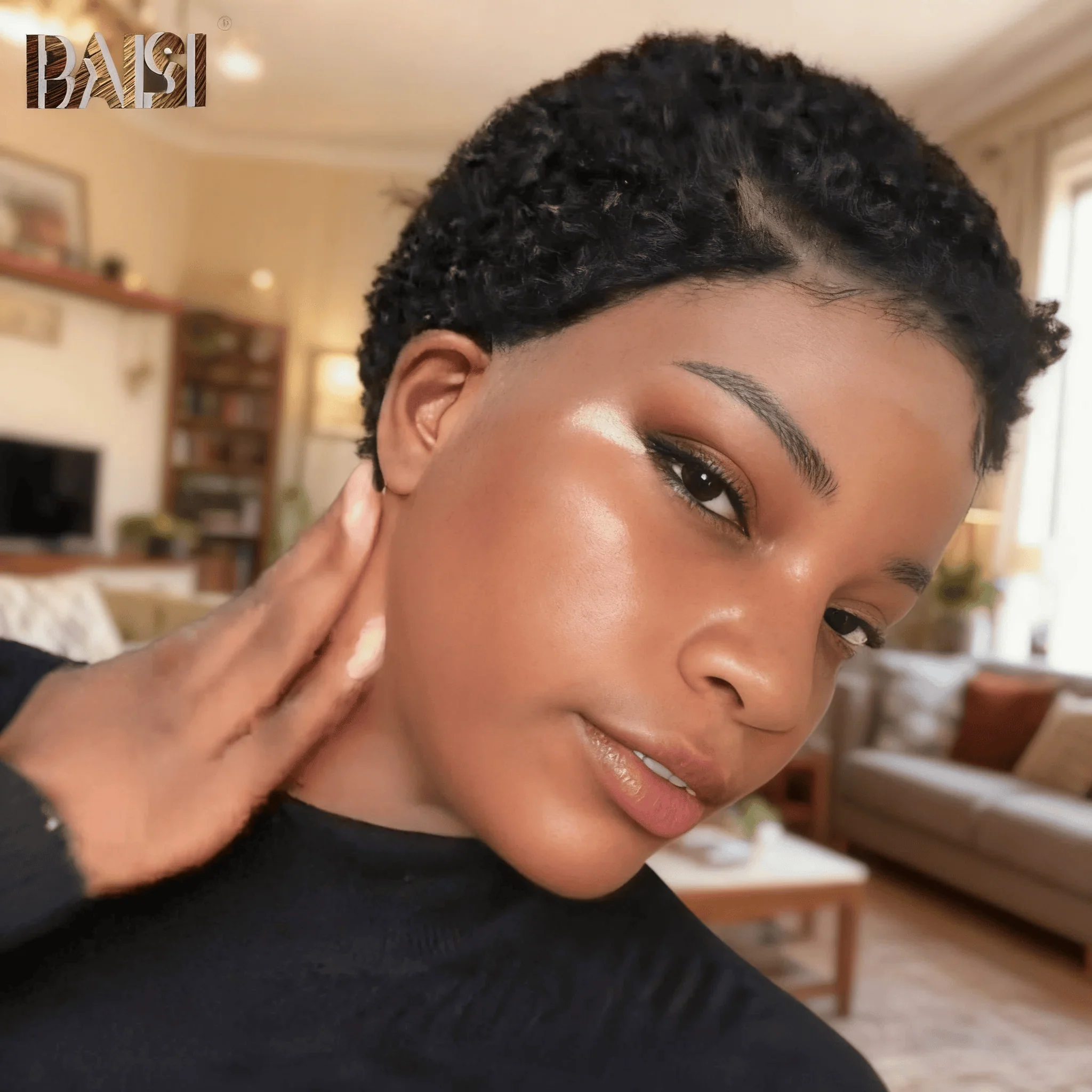 Baisi 1 Green Highlight Afro Curl Wig+1 Black Afro Curl Wig = $159 - Image 4