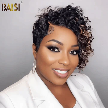 BAISI 1 Highlight Curly BOB Wig+1 Pixie Short Cut Wig= $129 - Image 3