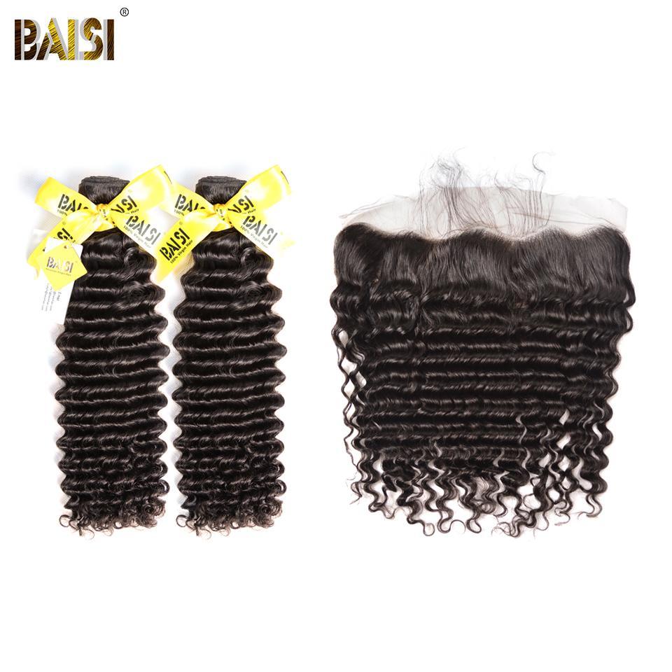 BAISI 12A Raw Peruvian Deep Wave Bundles with Closure / Frontal - Image 4