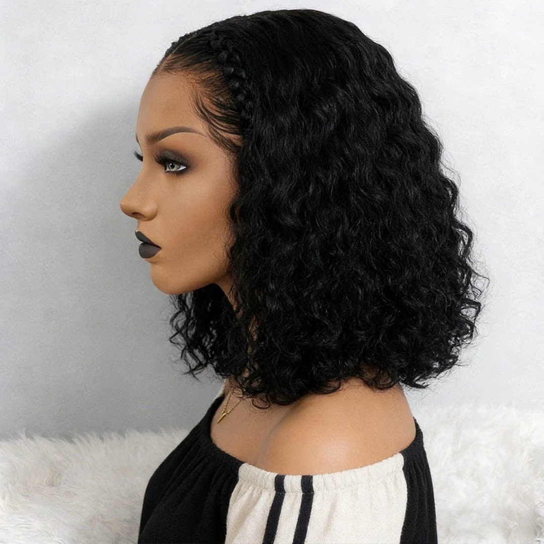 BAISI Deep Wave Bob Wig 100% Human Hair - Image 3