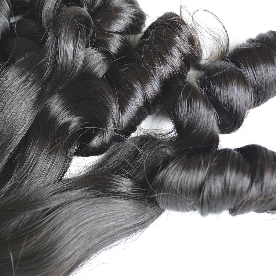 BAISI 10A Hair Weave Brazilian Virgin Funmi Hair Bouncy Curl - Image 4