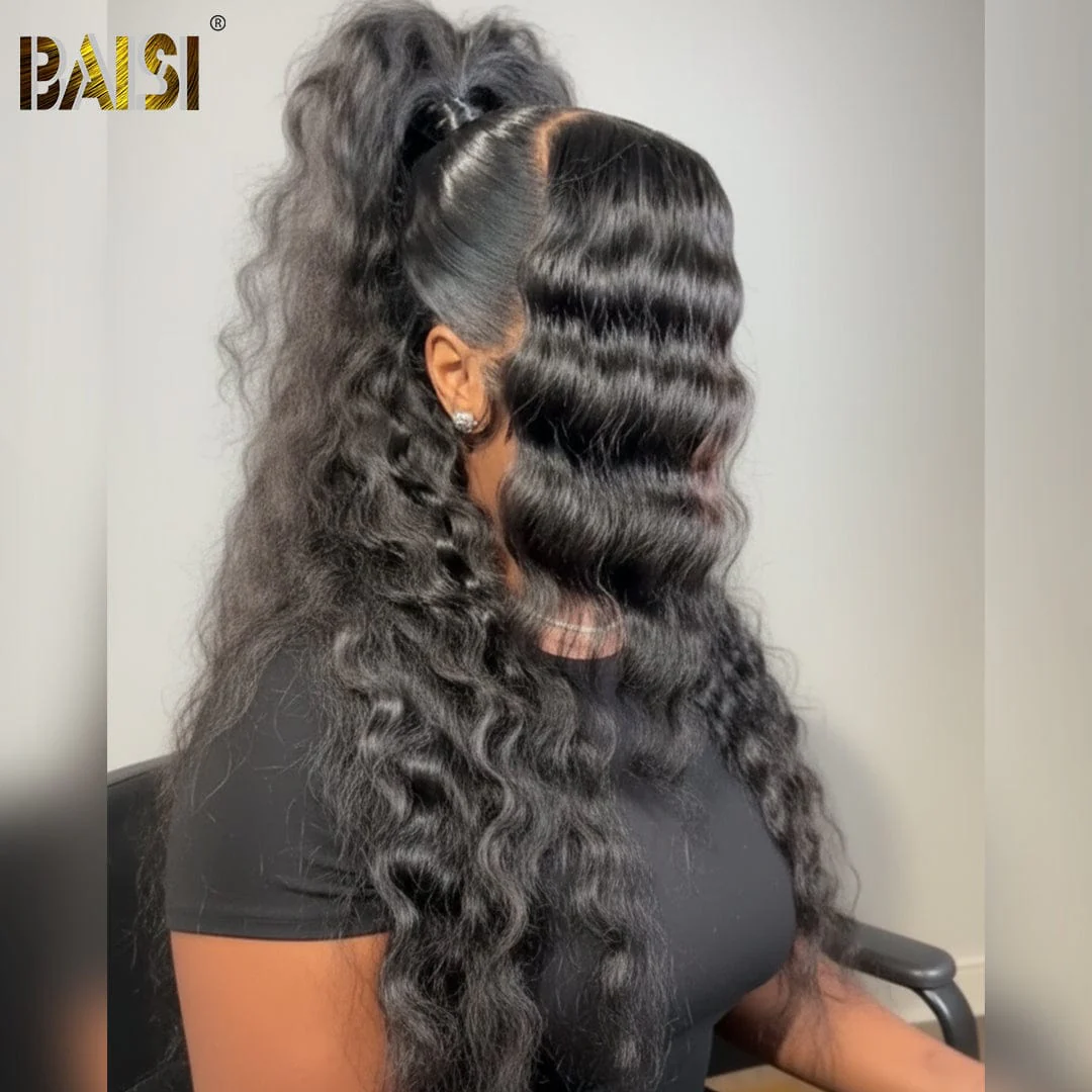 BAISI 13X4 Pre-Styled Natural Wave Updo Lace Wig - Image 3