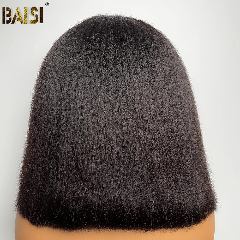 BAISI 13X4 250% Kinky Straight BoB Lace Wig - Image 3