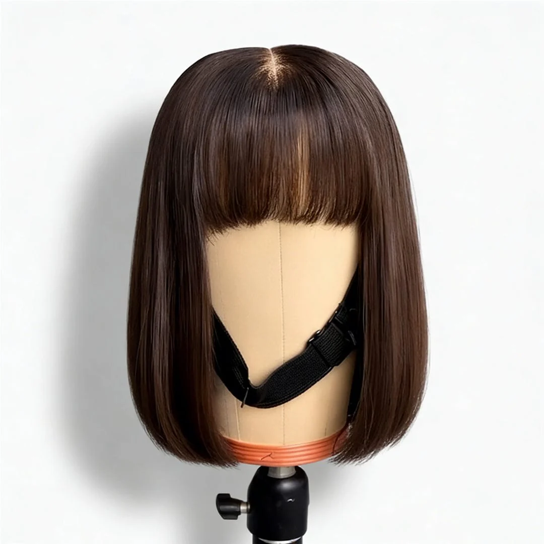 Baisi Machine Made Double Drawn Straight Bang BOB Wig - Image 3