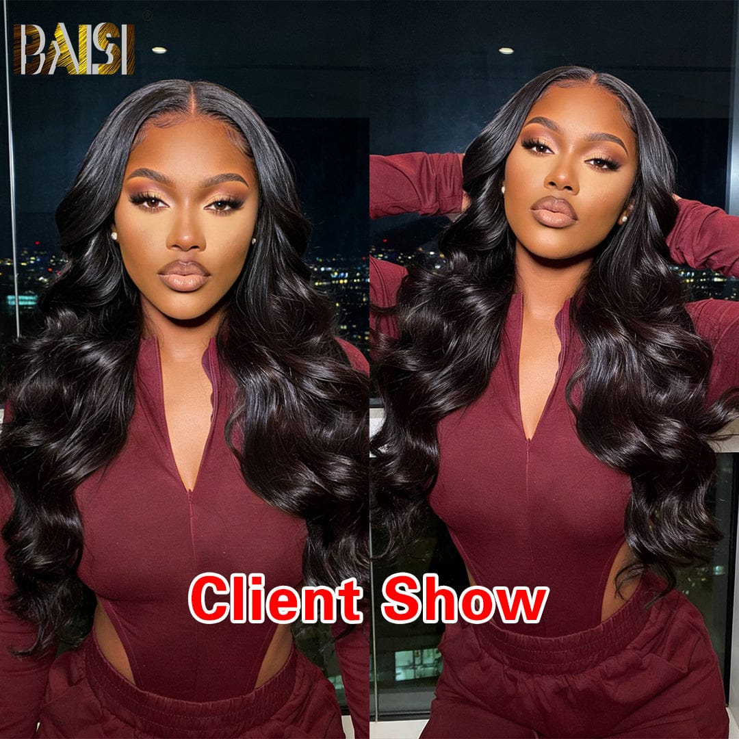 BAISI 12A 13X4 Lace Bleached Knots Body Wave Wig Preplucked - Image 4