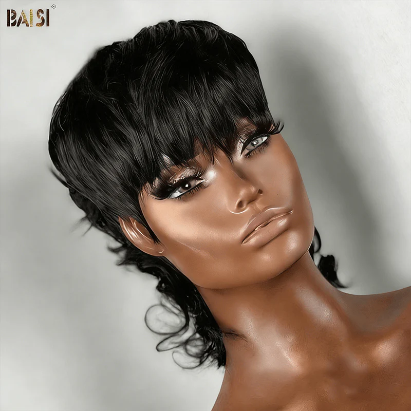 Baisi $59 Wholesale Price Stunning Mullet Wig with Bangs - Image 3