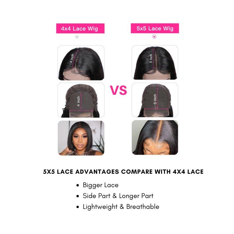 BAISI 5X5 Lace Curl Bob Wig High Density - Image 3