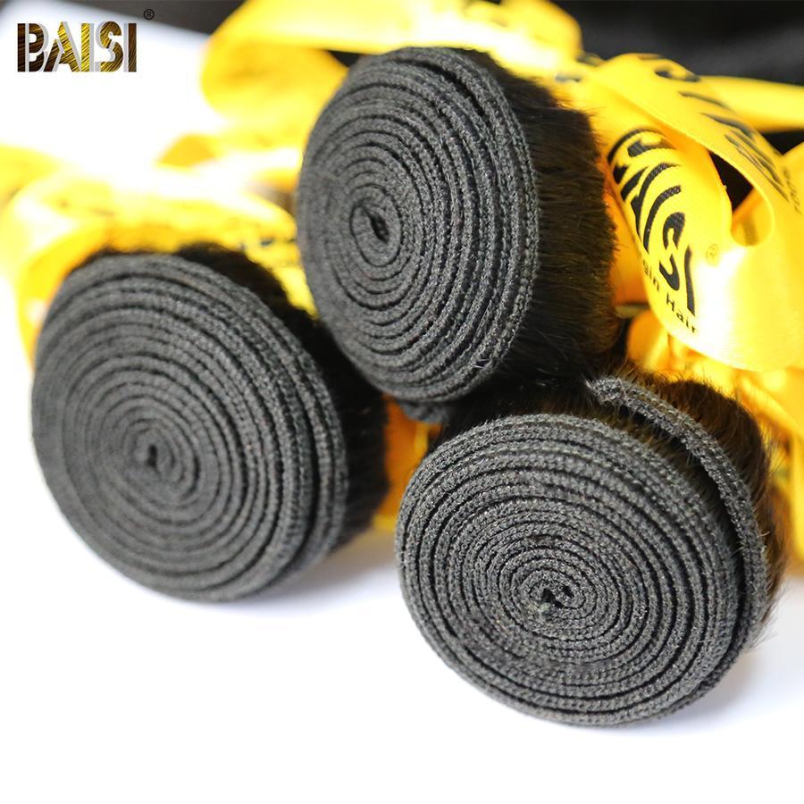 BAISI 12A Raw Hair Weave Peruvian Virgin Hair Yaki kinky Straight - Image 4
