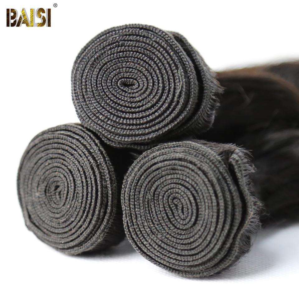 BAISI 10A Hair Weave Brazilian Virgin Hair Natural Wave - Image 4
