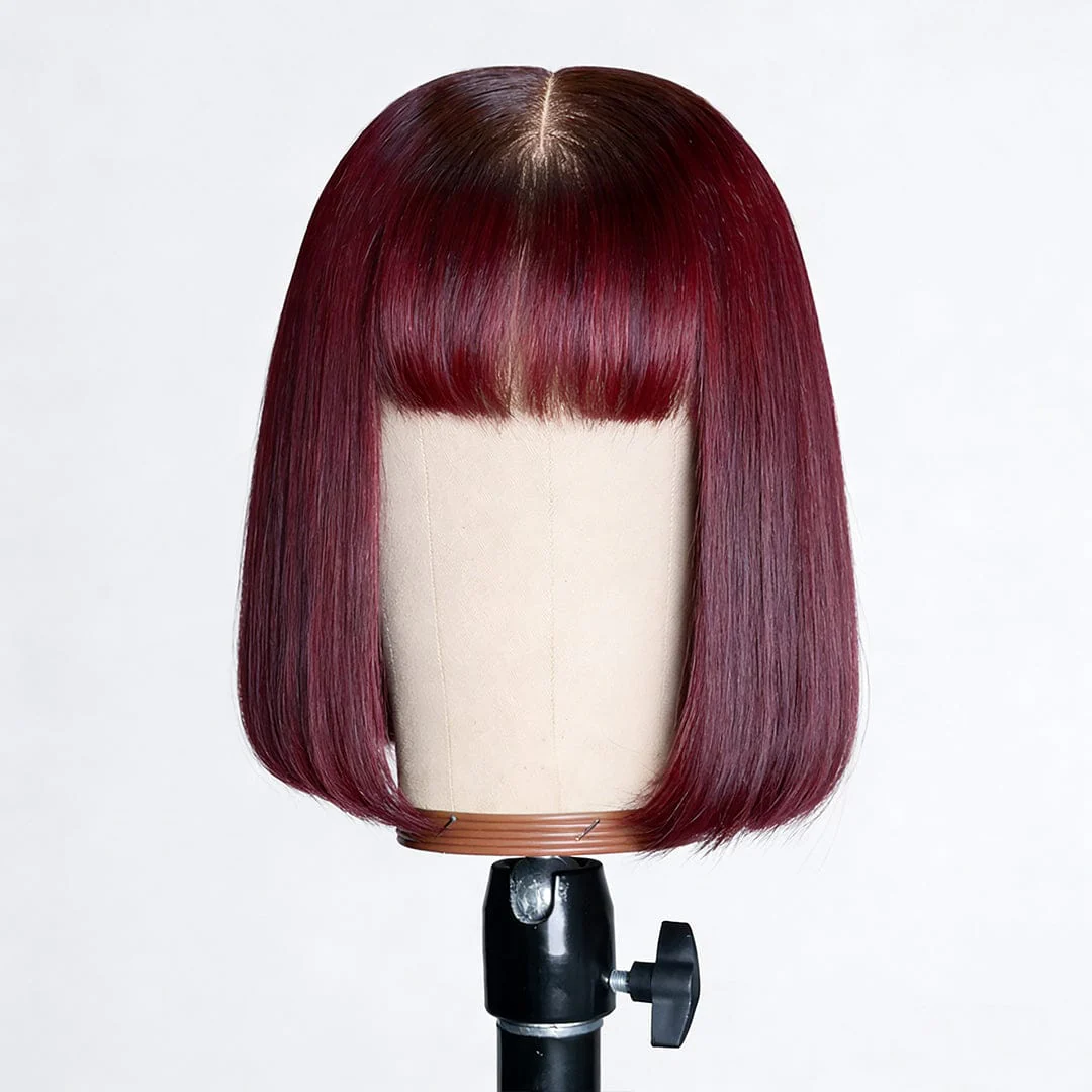 Baisi Machine Made 99J Straight Bang BOB Wig - Image 3