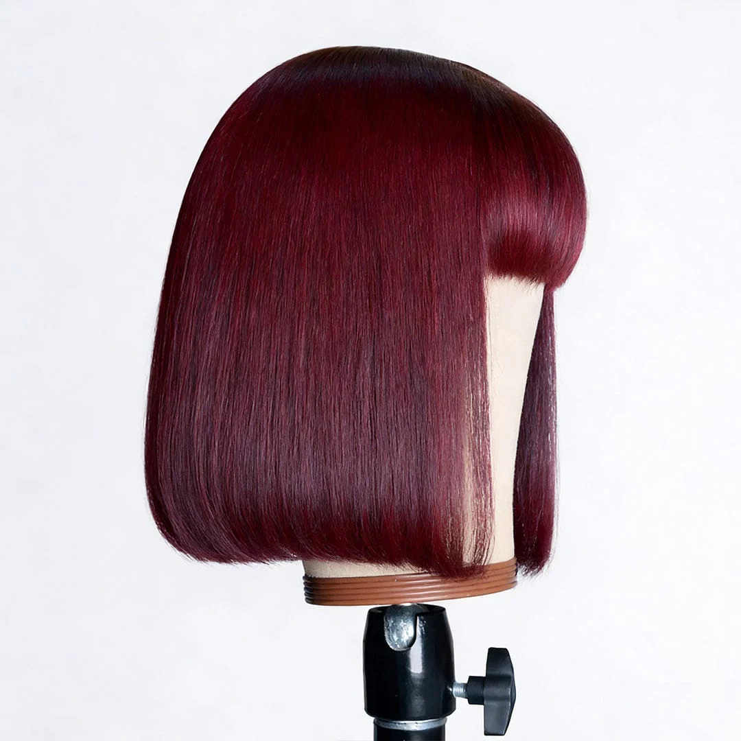 Baisi Machine Made 99J Straight Bang BOB Wig - Image 4