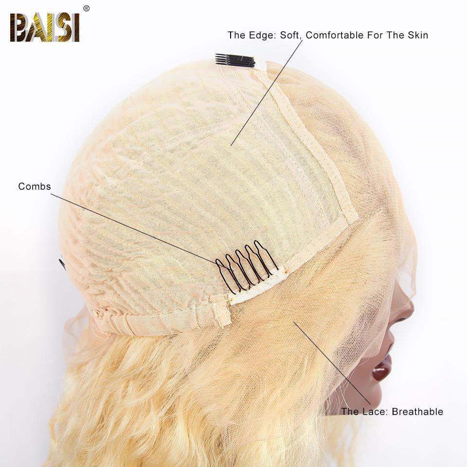 BAISI 13X4 #613 Lace Bob Wig Curly / Deep Wave Blonde - Image 4
