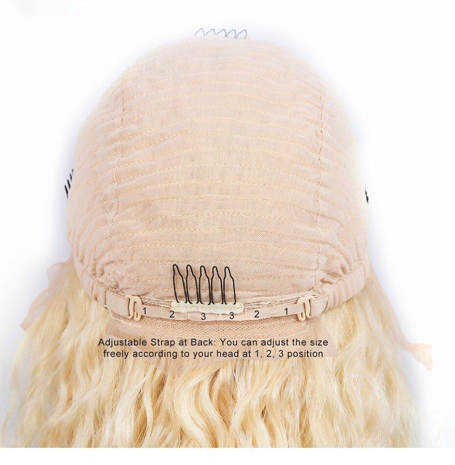 BAISI 13X4 #613 Lace Bob Wig Curly / Deep Wave Blonde - Image 5