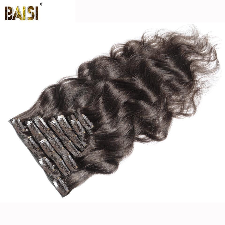 BAISI Body Wave Clip Ins Hair Extensions 7 Pcs And 120g/Set - Image 3