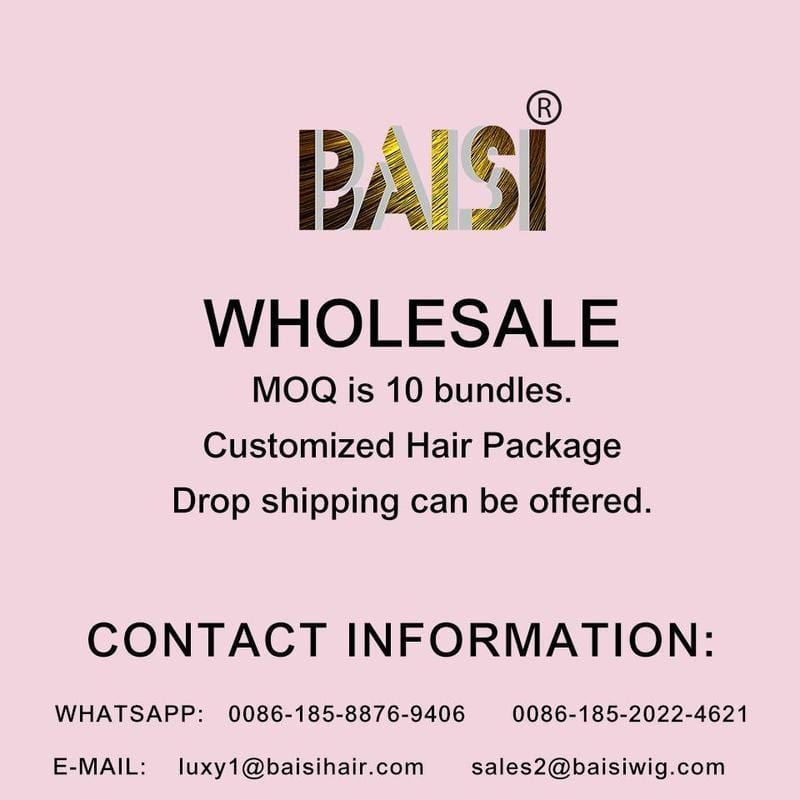 BAISI 12A Natural Wavy Lace Bob Wig 100% Human Hai - Image 5