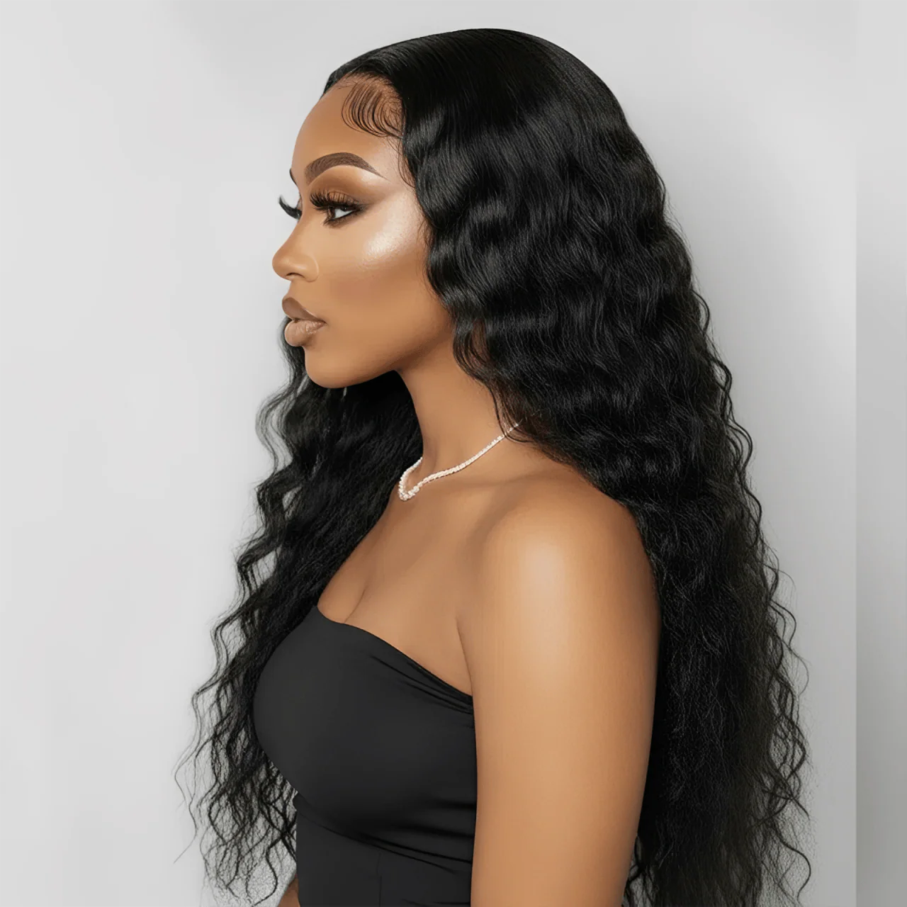BAISI 12A Bleached Knots Deep Wave Wig Pre plucked - Image 3