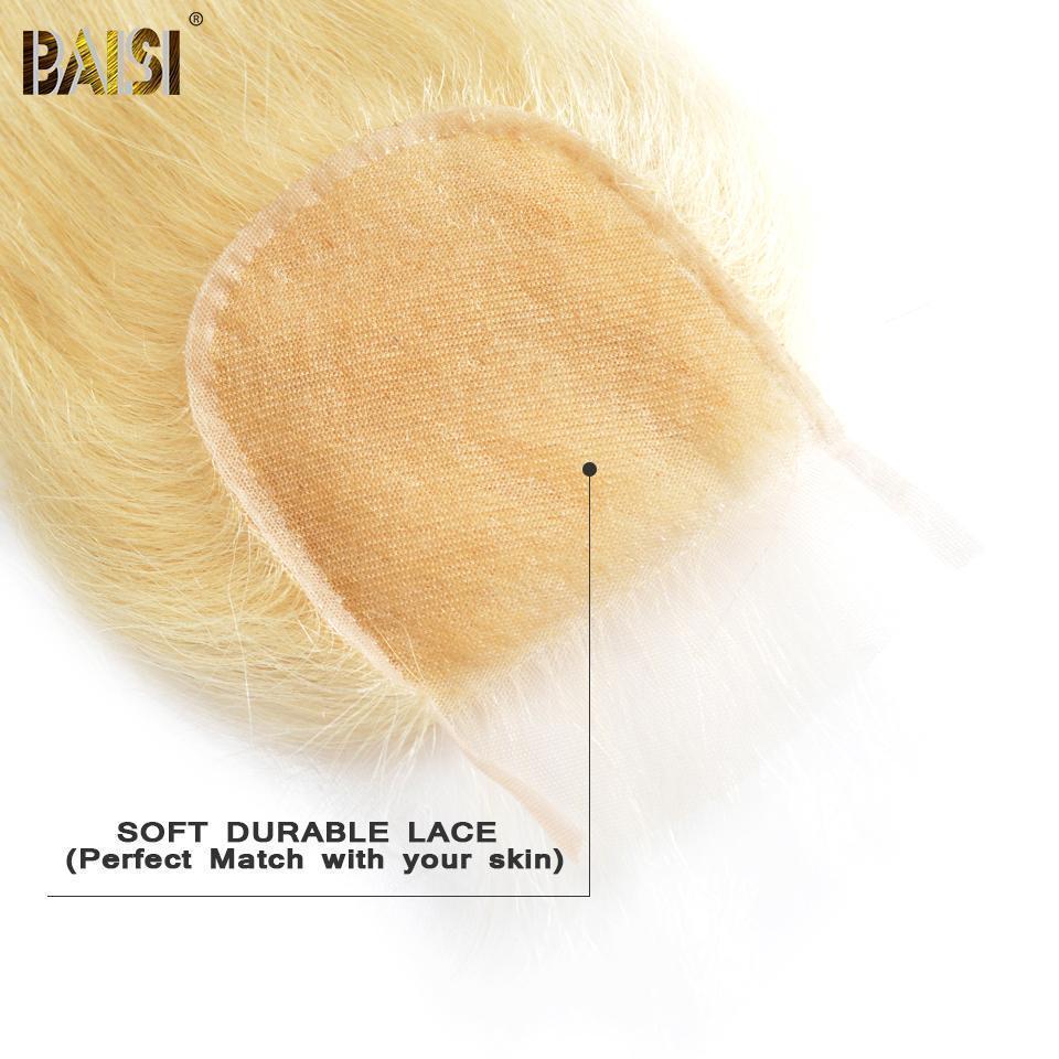 BAISI 10A Blonde #613 Straight Lace Closure 4x4 - Image 4
