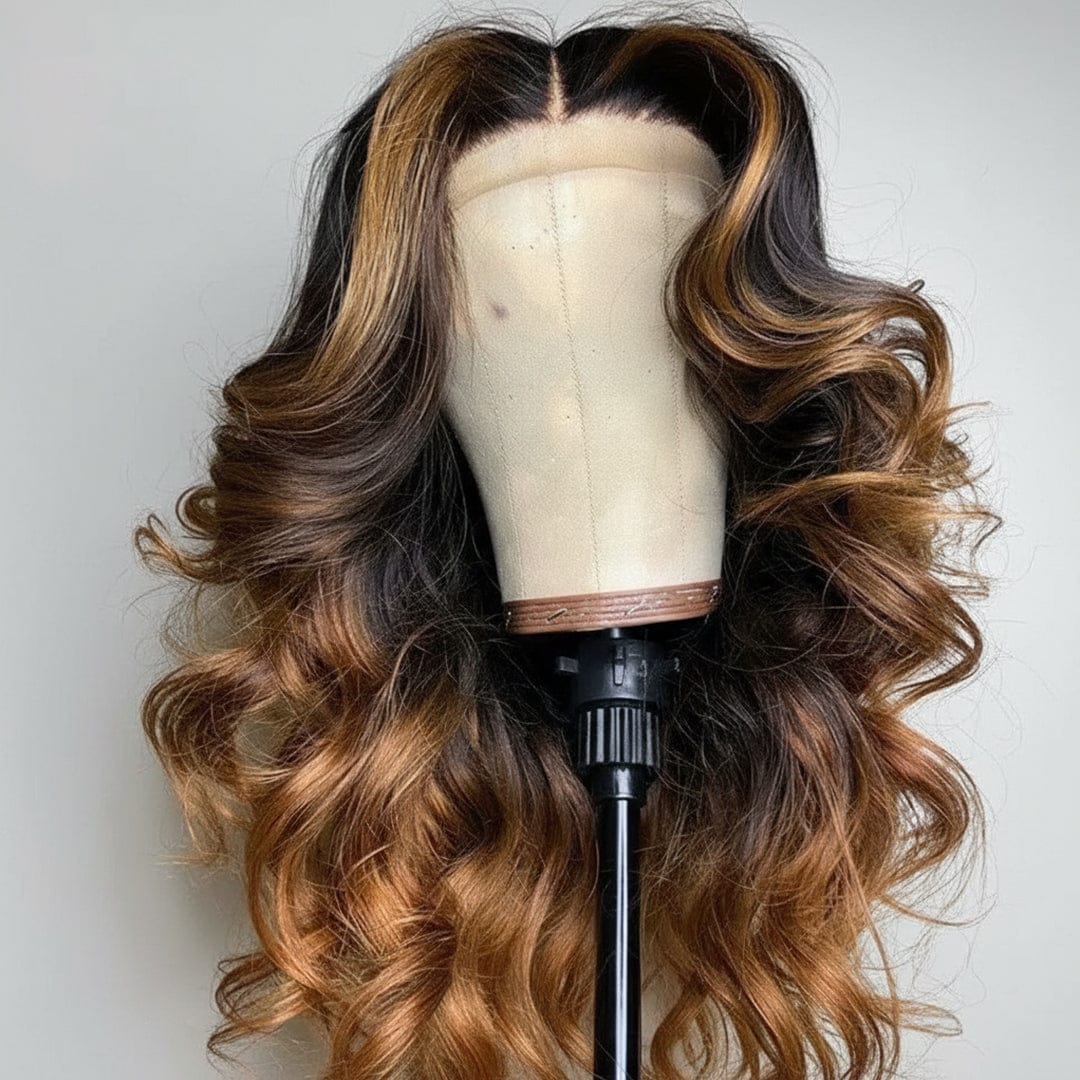 BAISI 13X4 Highlight Honey Blonde Bob Loose Wave Lace Wig - Image 3