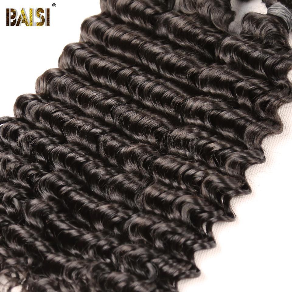 BAISI 12A Raw Hair Weave Malaysian Virgin Hair Deep Wave - Image 3