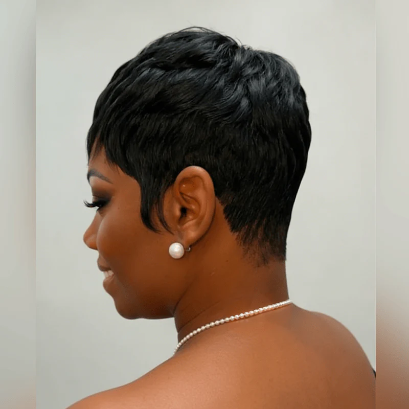 BAISI Machine Made Fashion Short Straight Pixie Cut Wig - Image 3