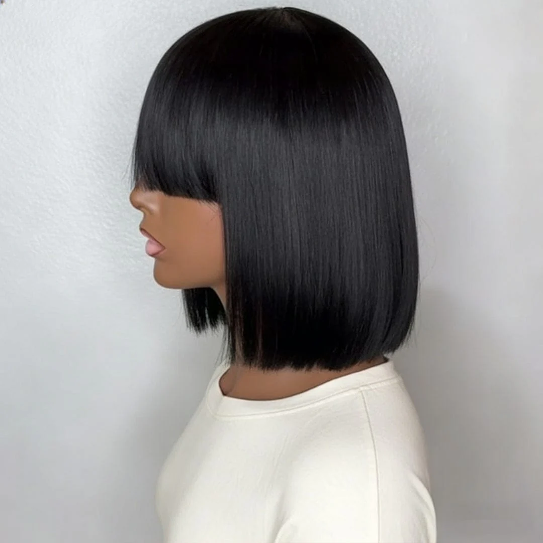 Baisi Machine Made Straight With Bang BoB Wig - Image 3