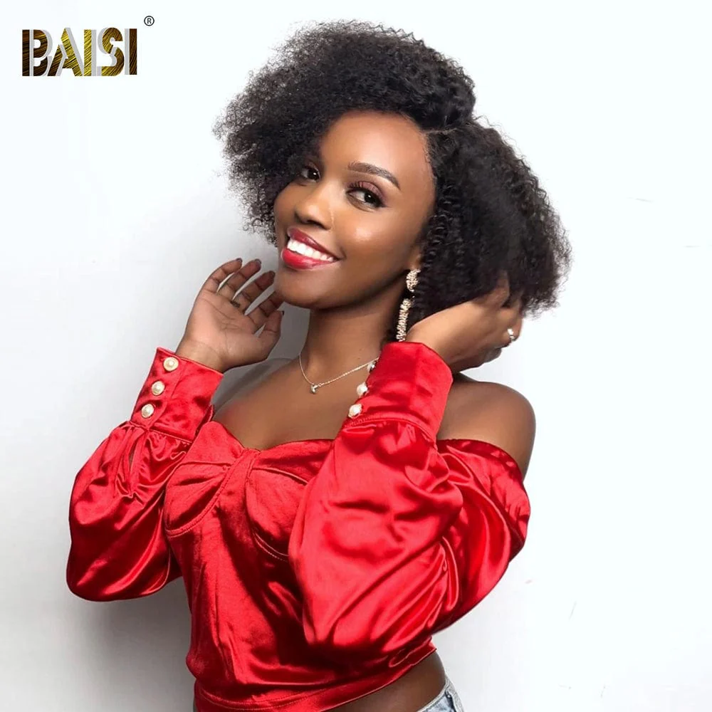 BAISI 4X4 Sexy Afro Curl Lace BoB Lace Wig - Image 3