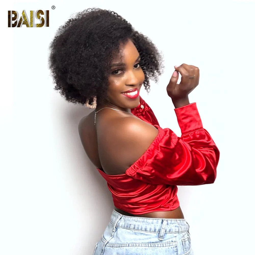 BAISI 4X4 Sexy Afro Curl Lace BoB Lace Wig - Image 4
