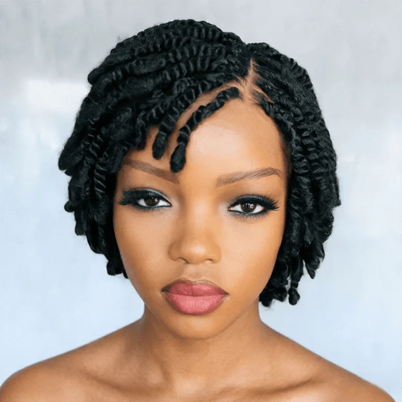 BAISI Sexy Braided Short Lace Wig - Image 3
