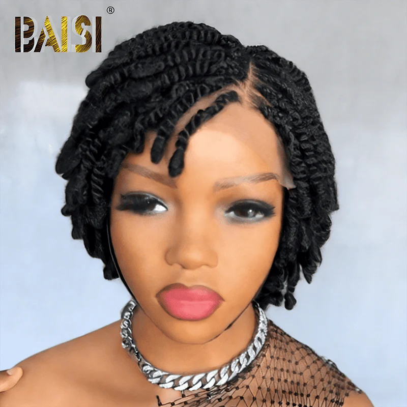 BAISI Sexy Braided Short Lace Wig - Image 5