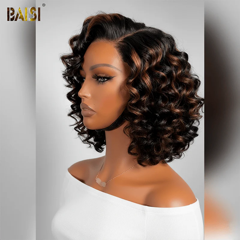 BAISI 5X5 Sexy Deep Wave With Highlight Side Part BOB Wig - Image 3