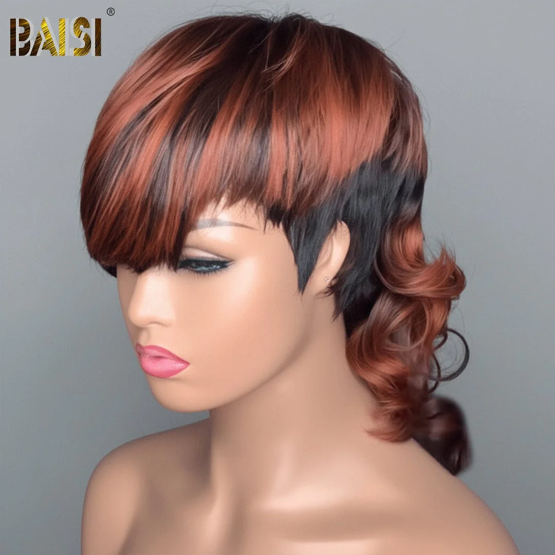 BAISI Side Part Perfect Mullet Glueless Wig - Image 3