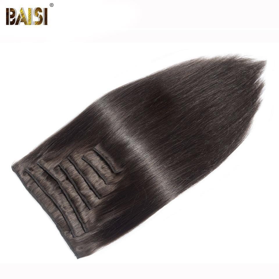 BAISI Straight Clip Ins Hair Extensions 7 Pcs And 120g/Set - Image 3
