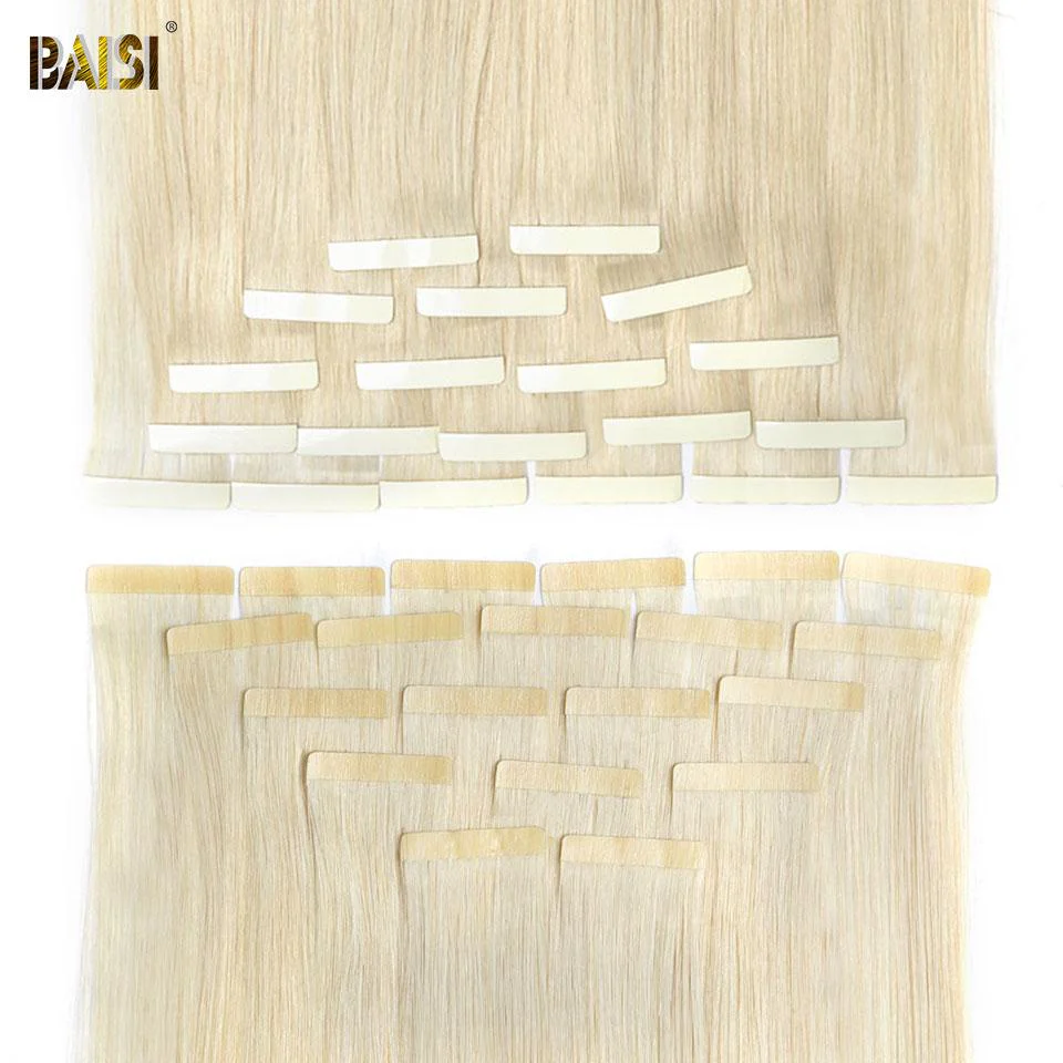 BAISI Straight Tape Hair 100g/lot,  22# Human Hair - Image 3