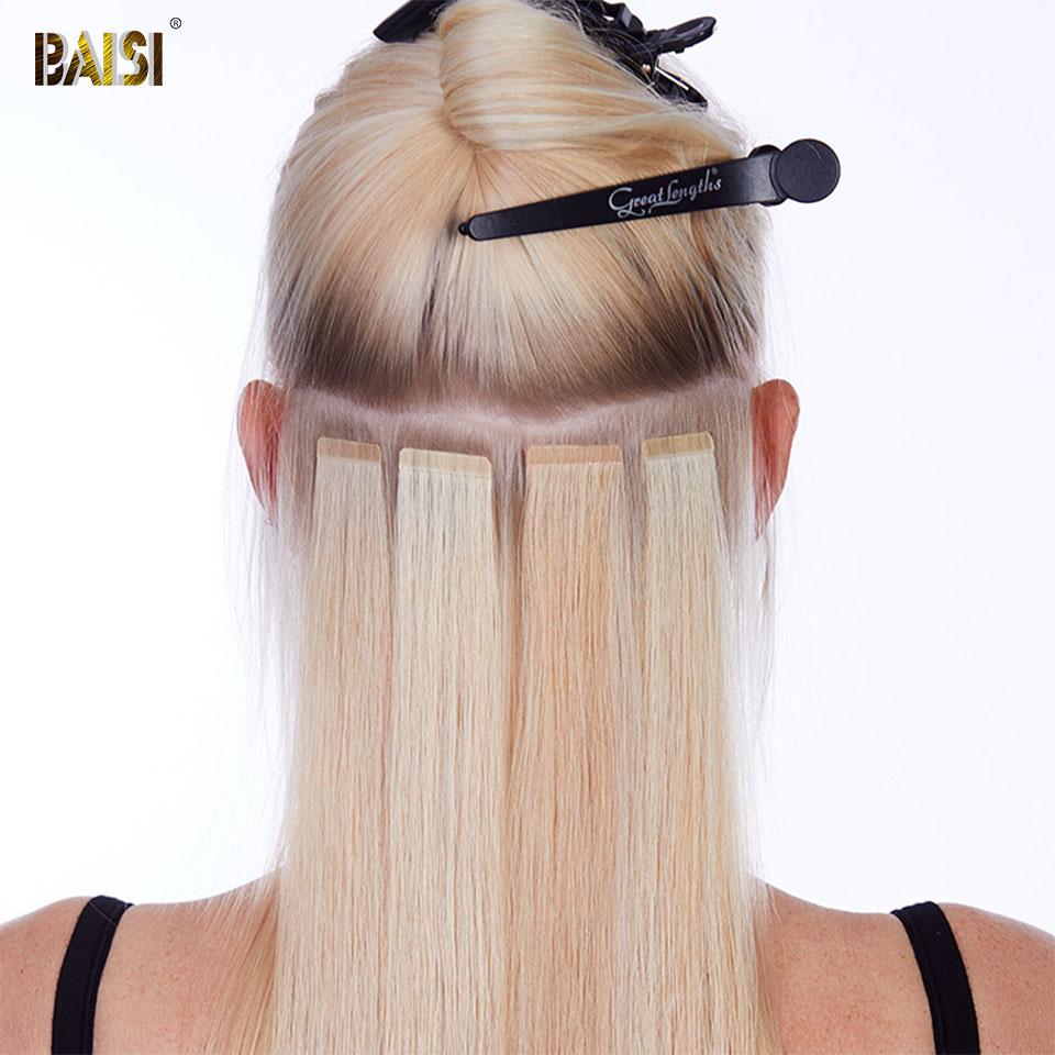 BAISI Straight Tape Hair 100g/lot,  22# Human Hair - Image 6