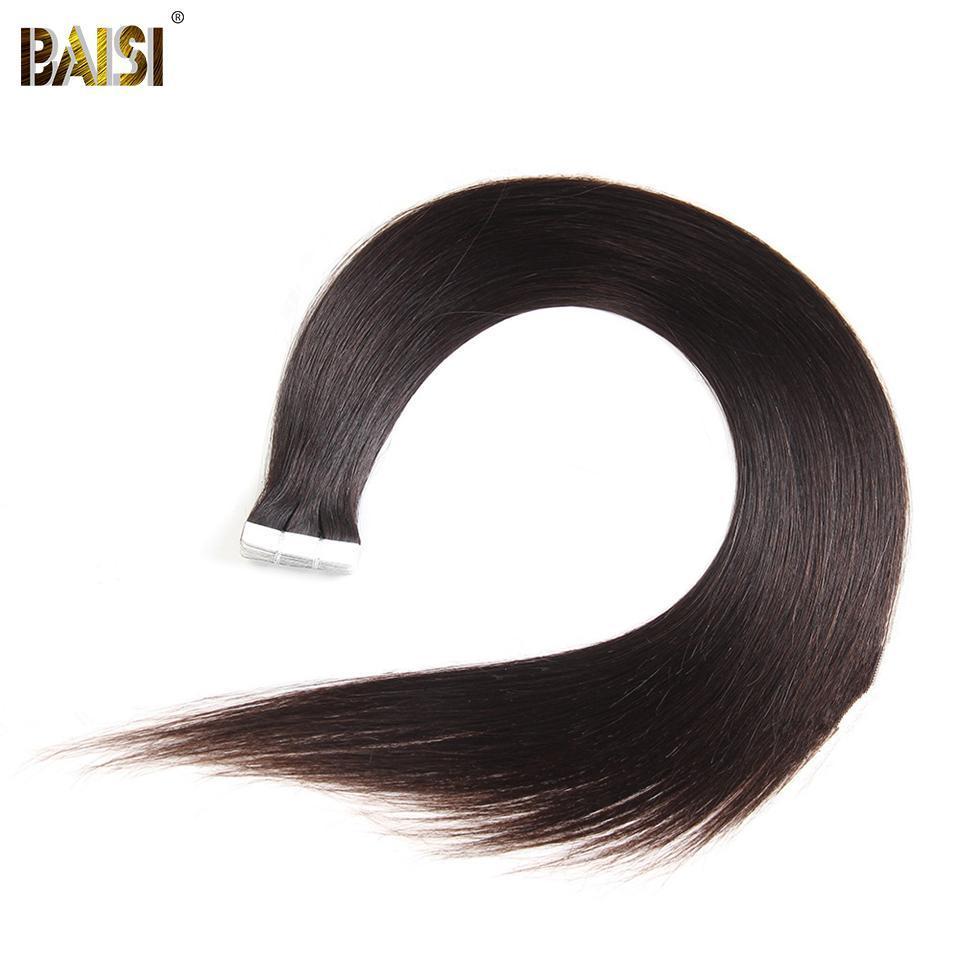 BAISI Straight Tape Hair,1B/2#/4#/99J#/613#/27#/Gray#/Burgundy - Image 5