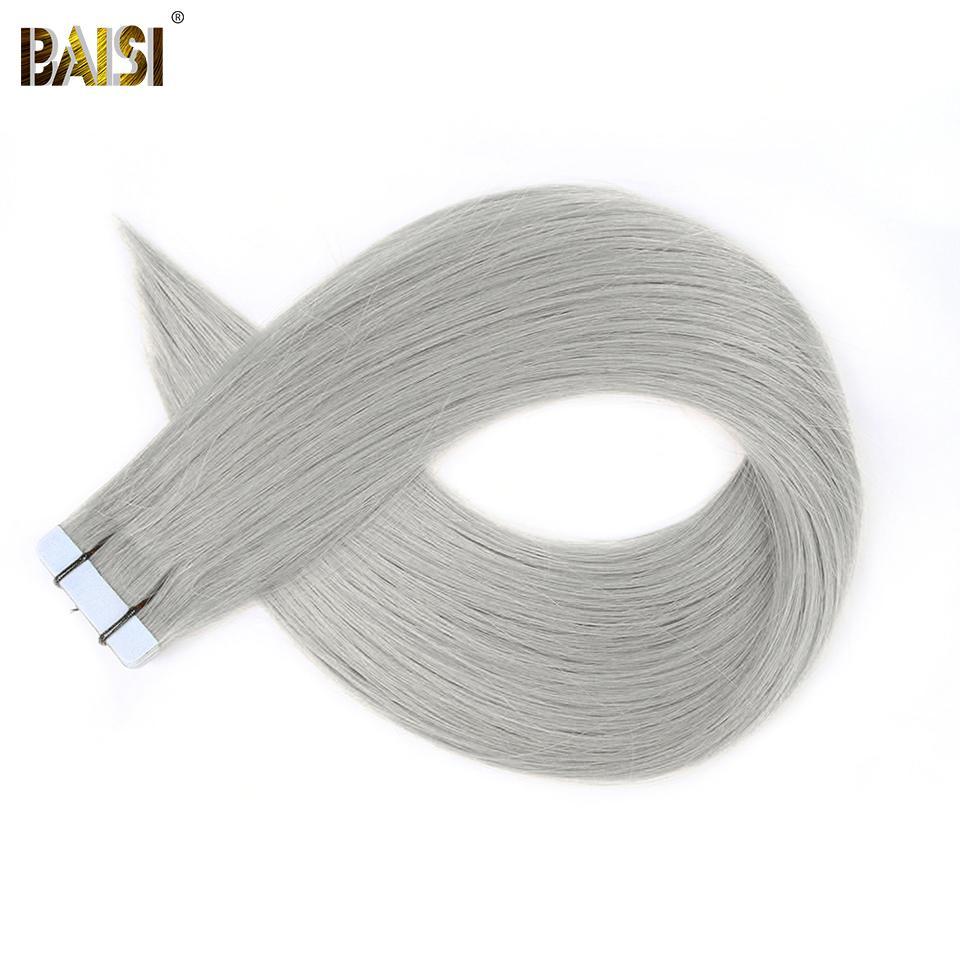 BAISI Straight Tape Hair,1B/2#/4#/99J#/613#/27#/Gray#/Burgundy - Image 7