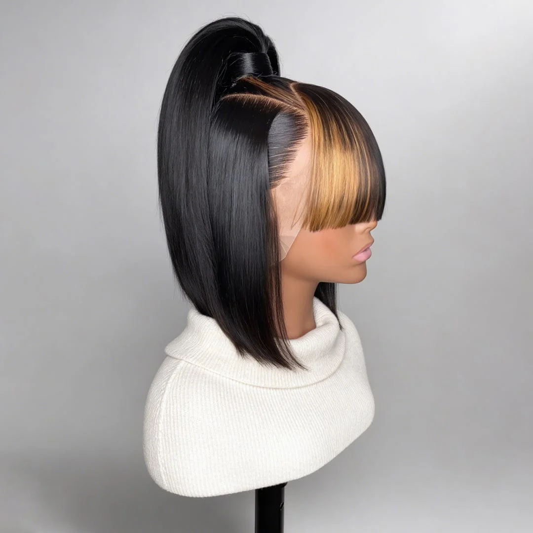BAISI Unique Lace Short With Honey Blonde Bang Wig - Image 3