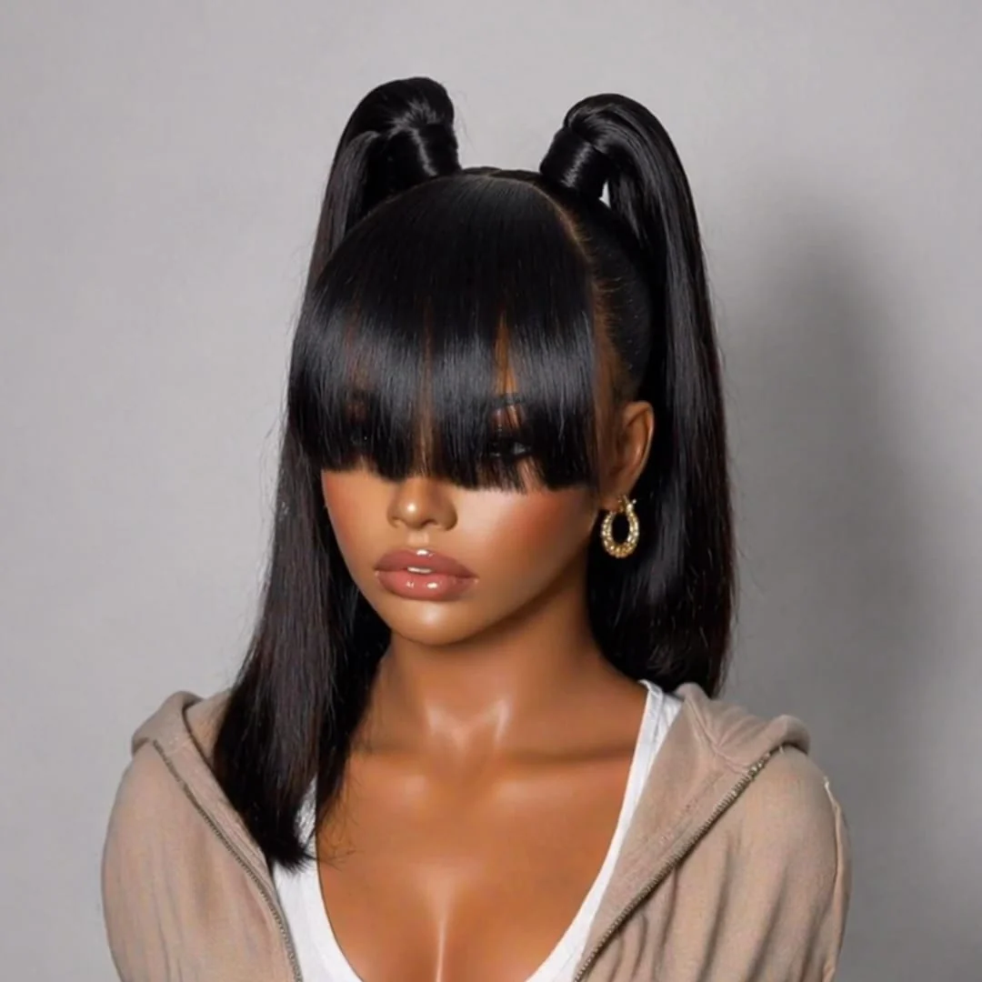 BAISI Updo Pre-styled With Bang Short Wig For Black Women - Image 4