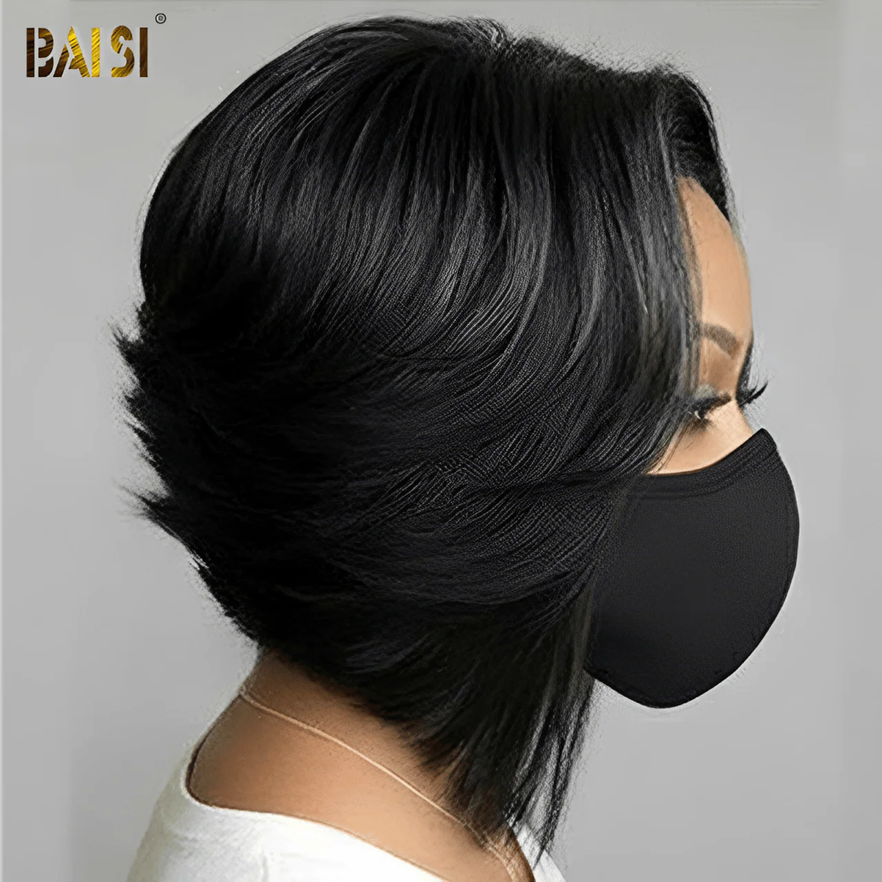 BAISI 4X4 Lace Side Part Sexy BoB Wig - Image 3