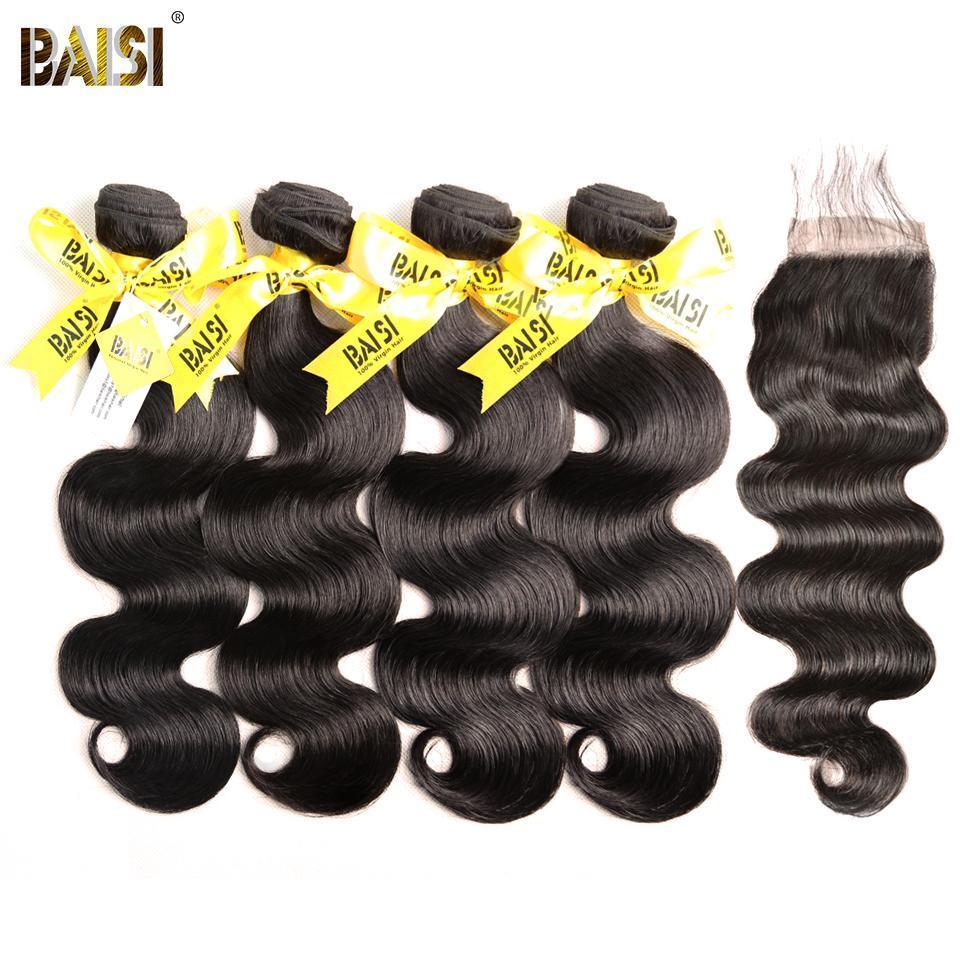 BAISI 12A Raw Peruvian Body Wave Bundles with Closure / Frontal - Image 4