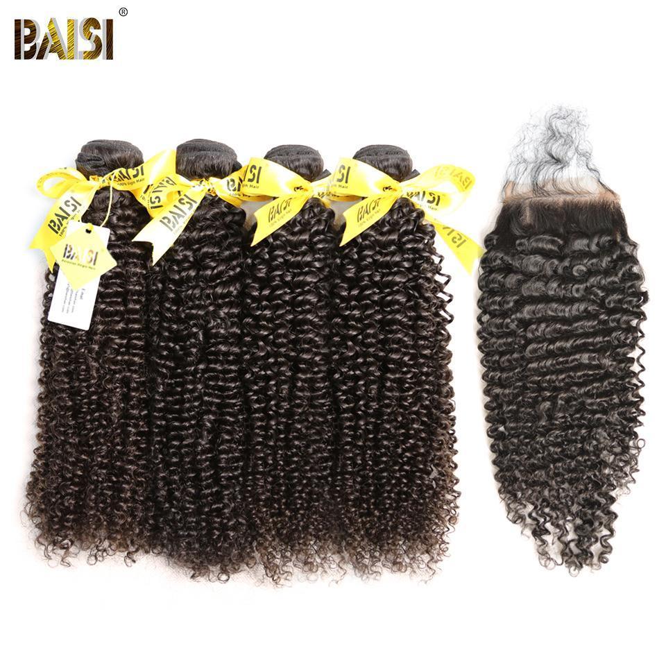 BAISI 12A Raw Peruvian Curly Bundles with Closure / Frontal - Image 3