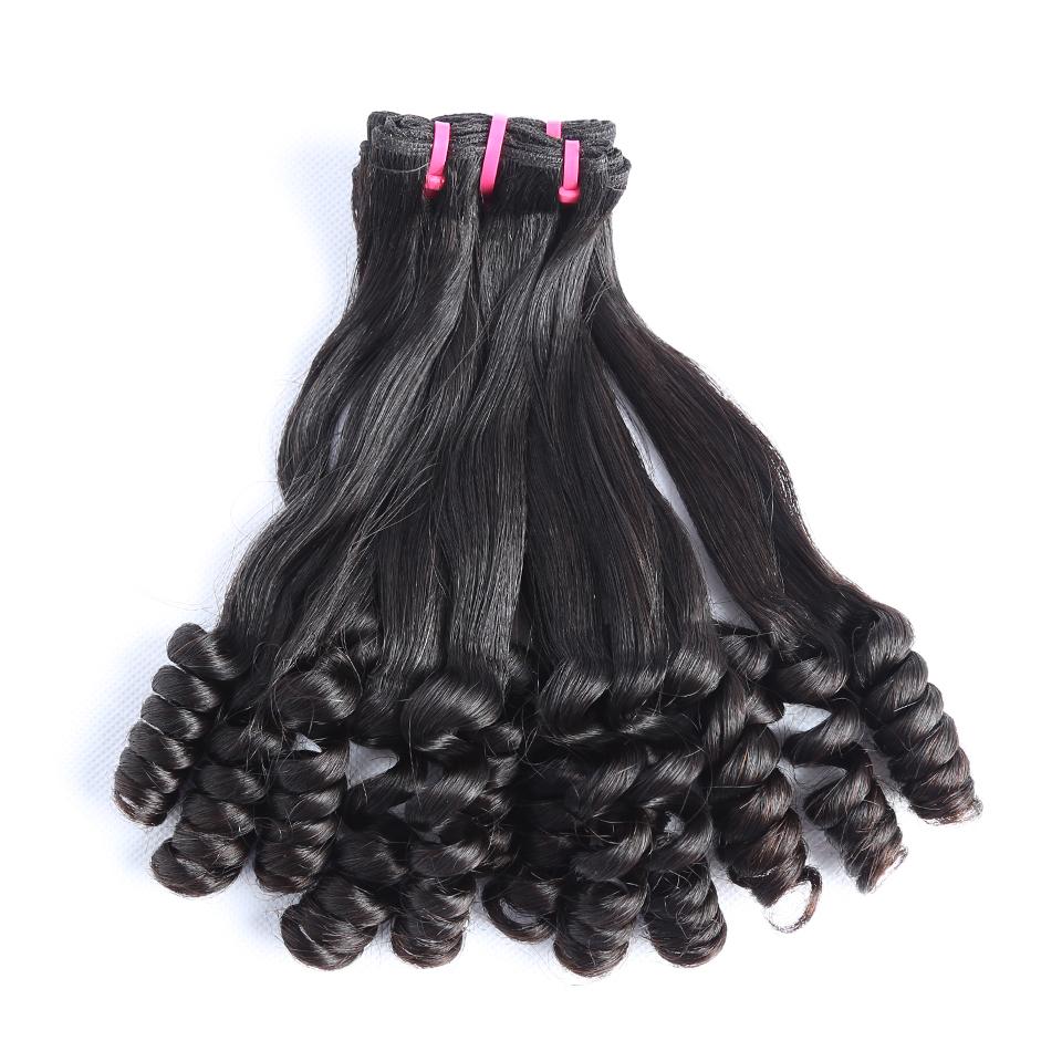 Top Grade Double Drawn 100% Virgin Hair Flower Curl Fumi Hair - Image 4