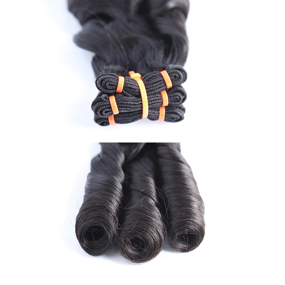 Top Grade Double Drawn 100% Virgin Hair Fumi Spring Curly Hair Weave - Image 4
